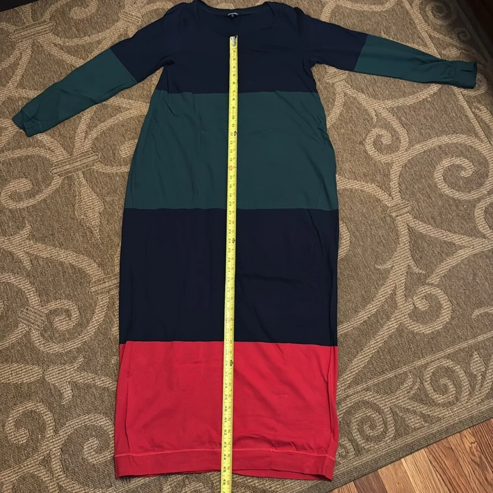Marimekko long dress night gown Ilta 100% cotton blue green and red. Wonderful